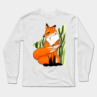 Wise Fox in the forest Long Sleeve T-Shirt